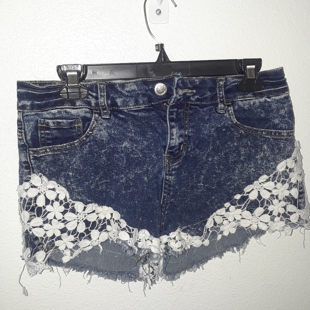 Laced Jean shorts